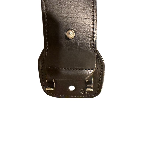 Handcrafted Wide Black Full Grain Leather Belt with Silver Buckle Size 32 - Picture 10 of 10